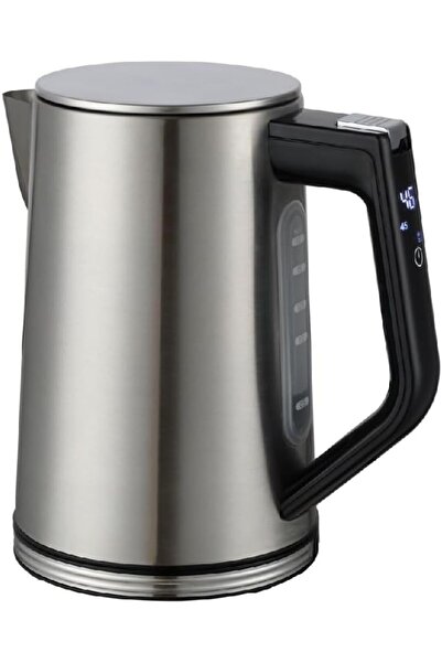erorex 2200W Compact Electric Kettle Stainless Steel And Black 1.7 Liter Kes4173-Gs
