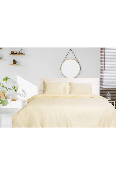 erorex Double Full Duvet Cover 1Pc 100 Percent Cotton 250Tc Sateen 1Cm Stripe Size: 225