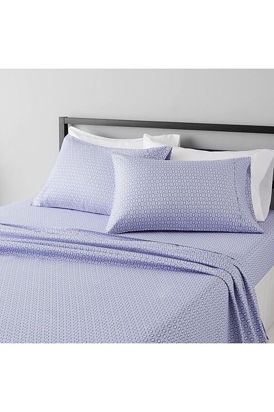 erorex Lightweight Super Soft Easy Care Microfiber Bed Sheet Set With 14” Deep Pockets King Blue Damask