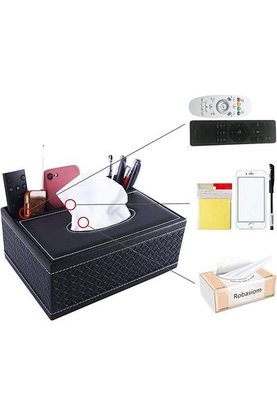 erorex Multifunction Pu Leather Pen Pencil Remote Control Tissue Box Cover Holder Desk Storage Box