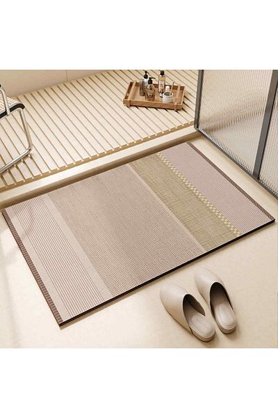 erorex Bath Mat Rug Anti Slip Bathroom Floor Mats Fast Drying Super Absorbent Thin Rubber Bath Rugs Fit