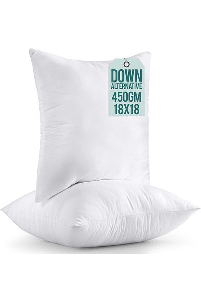 erorex Throw Pillows Insert Pack Of 2 White 18 X 18 Inches Bed And Couch Pillows Indoor Decorative Pillows