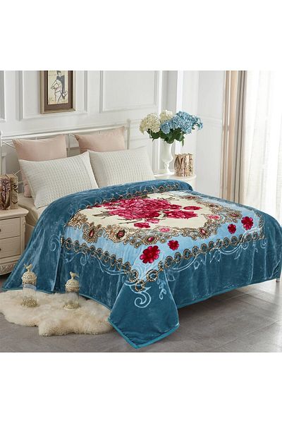 erorex Heavy Korean Faux Mink Fleece 2 Ply Reversible 520Gsm Silky Soft Plush Warm Blanket For Autumn