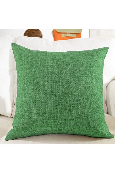 erorex Linen Decorative Solid Filled Cushion Green 45X45Cm