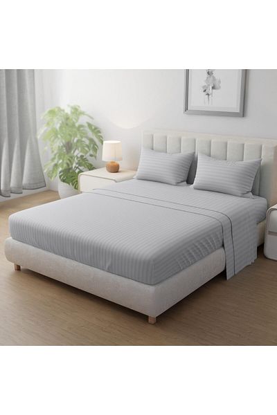 erorex Striped Microfiber Fitted Sheet Size: Super King 200 X 200 Cm Ultrasoft Plush Fabric Premium