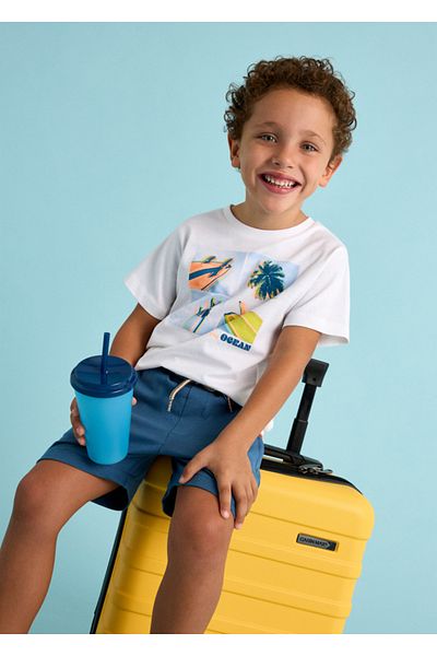 MAYORAL 04-10 Years Boy Mayoral Shorts T-Shirt Set - Indigo Blue