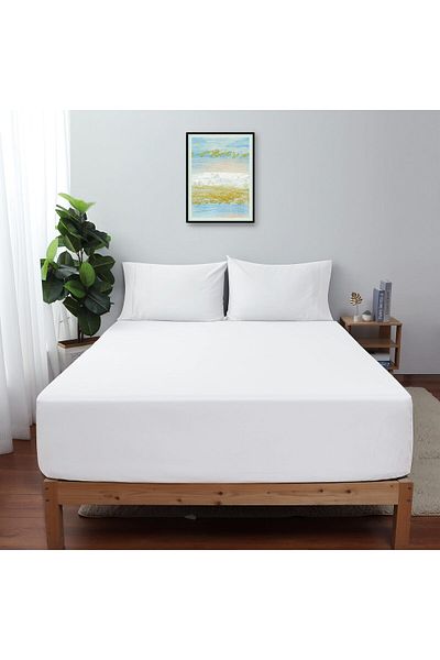 erorex 100 Percent Egyptian Cotton 1 Fitted Sheet Only 600 Thread Count King Size Fitted Sheet White 15