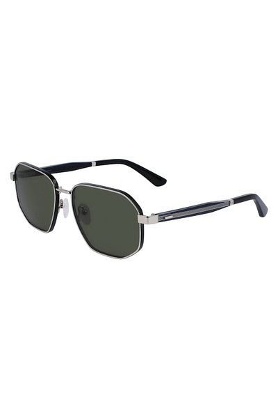 Calvin Klein Men'sJeans-Ckj23102s 045 58 Rectangular SilverMetalSunglasses