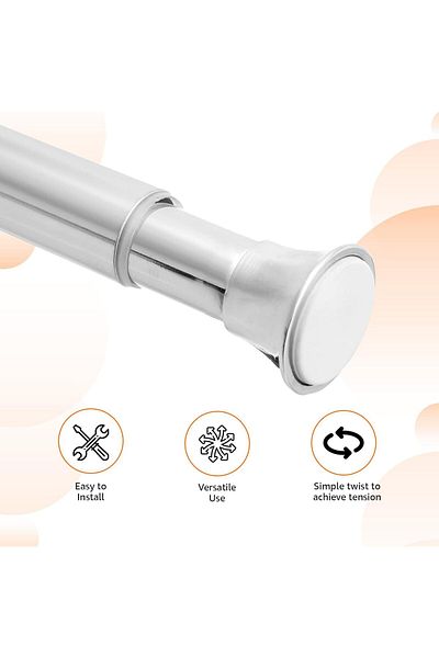 erorex Tension Shower Doorway Curtain Rod 60 9 91 4 Cm Chrome