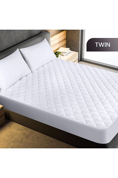 erorex Fitted Quilted Mattress Pad Twin Stretches Up To 43Cm Deep Mattress Pad Cover By
