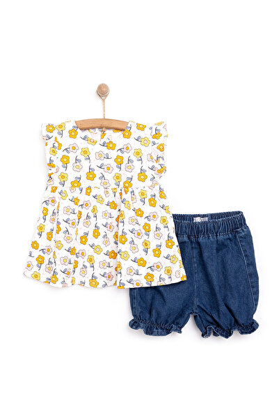 ebebek Hello Baby HelloBaby Flowers Kız Tshirt-Şort Kız Bebek