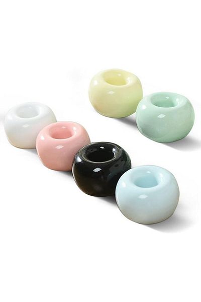 erorex 6 Piece Ceramics Toothbrush Holders Mini Donut Shape With Tooth Brush Stand For Razor Stand Makeup