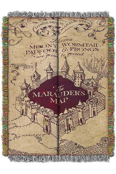 erorex Harry Potter Woven Tapestry Throw Blanket 48 X 60 Inches Marauder'S Map