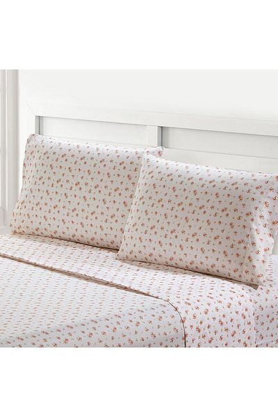 erorex Soft Microfiber Rose Printed Sheets Luxurious Microfiber Bed Sheets Includes Flat Sheet Fitted