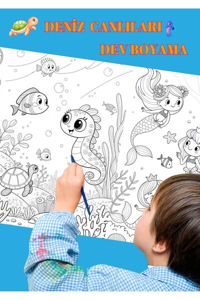 sandal hediyelik Deniz Canlıları - Dev Boyama Kağıdı - Boyama Rulosu - Büyük ...