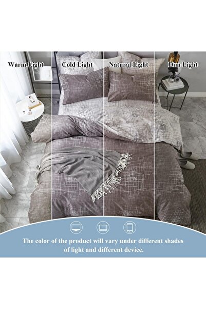 erorex Abstract Duvet Cover Queen 100 Percent Cotton Brown Gray Reversible Duvet Cover Set For Men Teens