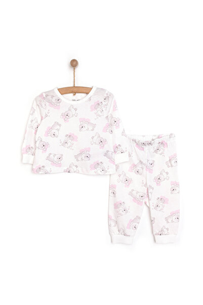ebebek Hello Baby HelloBaby Kız Sevimli Ayı Desenli Uzun Kol Pijama Takımı