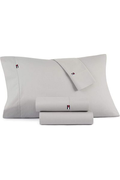 erorex مجموعة ملاءات Signature Solid Sheets 200 Tc من 2 غطاء وسادة مقاس كينج مصنوع من خليط قطن 100%