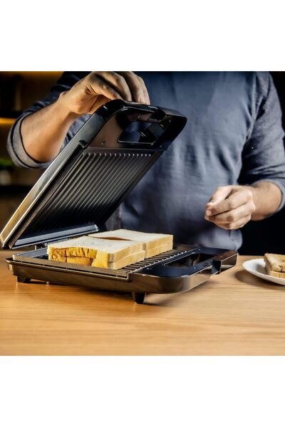 erorex 1400 W 4-Slice Sandwich MakerGrill/Sandwich Maker Knsm6199 | Non-Stick Interchangeable Plates|