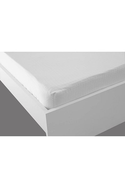 erorex King Fitted Sheet 1Pc 100 Percent Cotton 250Tc Dobby Box Sateen Size: 200X200+30Cm White