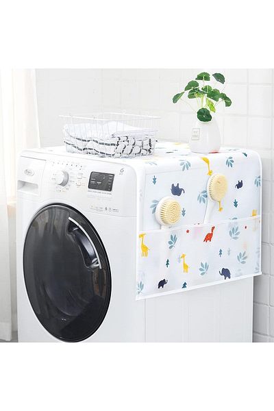 erorex Refrigerator Dust Proof Cover Peva Material Washing Machine Waterproof Cover With Storage Pockets