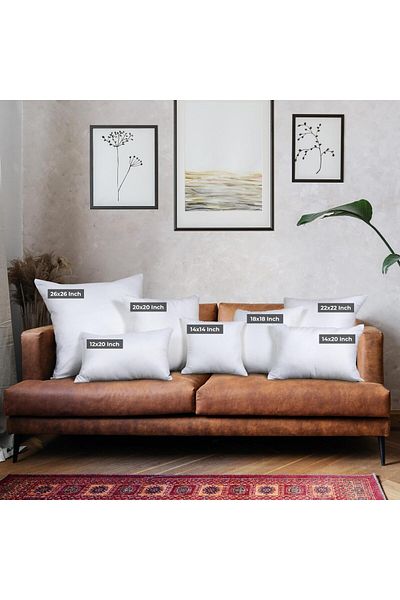 erorex Throw Pillows Set Of 4 White 18 X 18 Inches Pillows For Sofa Bed And Couch Decorative Stuffer