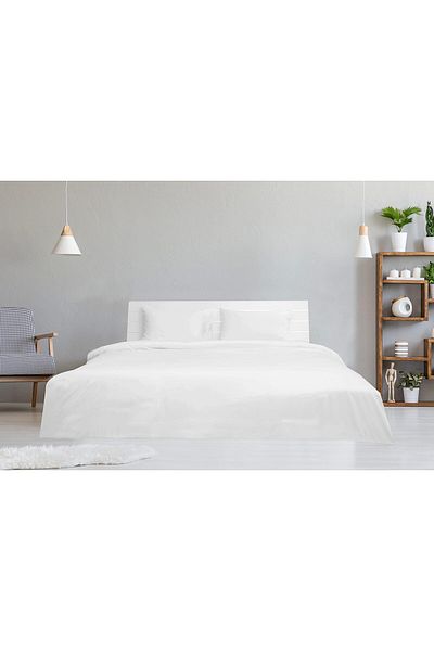 erorex King Duvet Cover 1Pc 100 Percent Cotton 250Tc Sateen Plain Size: 245X265Cm White