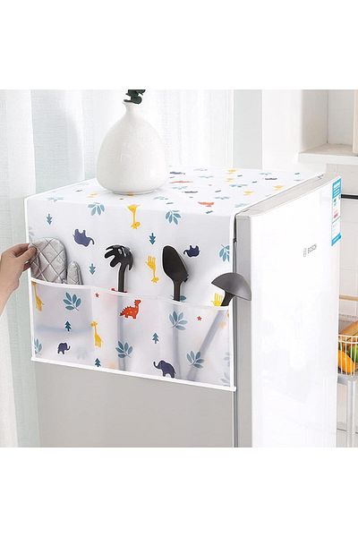 erorex Refrigerator Dust Proof Cover Peva Material Washing Machine Waterproof Cover With Storage Pockets
