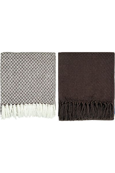 erorex Set Of 2 Home Décor Rustic Couch Sofa Chair Bed Mosaic Throw Blanket With Fringes Soft Warm Cozy
