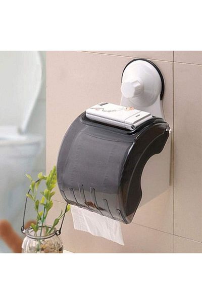 erorex Waterproof Bathroom Toilet Wall Sucker Roll Holder Tissue Box Paper Stand Fast Absorption