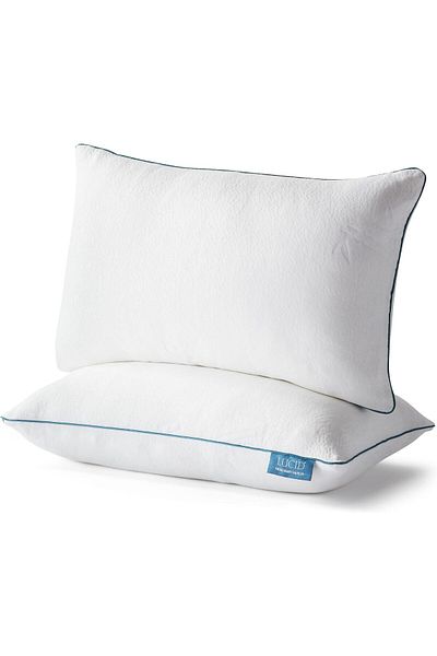 erorex Premium Shredded Memory Foam Pillow Hypoallergenic Moldable Loft King King Pack Of 2 White