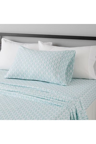erorex Lightweight Super Soft Easy Care Microfiber Bed Sheet Set With 14” Deep Pockets Twin Xl Aqua Fern