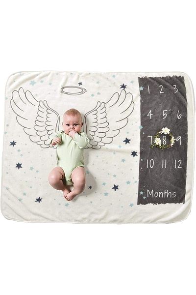 erorex Baby Monthly Milestone Blanket For Girl Boy Floral Wings Unicorn Frame Newborn Photo Prop