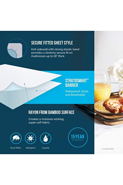 erorex Premium Rayon From Bamboo Jersey Mattress Protector Ultra Soft Waterproof Queen