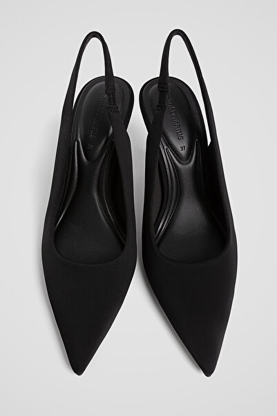 Stradivarius Synthetic Rubber Cloth Look Open Back Shoes Ramadan