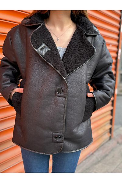 MEECY Schwarze Oversize-Jacke für Damen