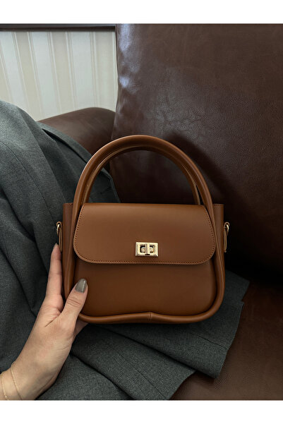 NOTHING Női aranyzár részletesen állítható pántos barna kézi váll és Crossbody táska Mona