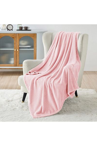 erorex Fleece Blanket Throw Blanket Pink 300Gsm Throw Blankets For Couch Sofa Bed Soft Lightweight Plush