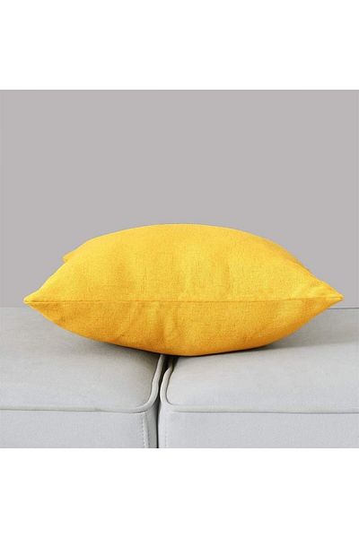erorex Soft Linen Solid Filled Cushion Yellow