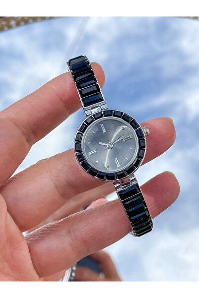 Clup Polo Taşlı Şık Yeni Sezon Siyah Kadın Kol Saati