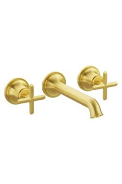 VitrA Origin Classic 3 Hole Built-In Sink Faucet (Surface Mounted) Brushed Go...