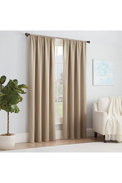 erorex Solid Thermapanel Single Window Curtain Panel 54 In X 54 In Taupe