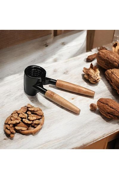 froyalife 1. Quality Wooden Handle Nut and Walnut Cracker, Stainless Steel Cracker