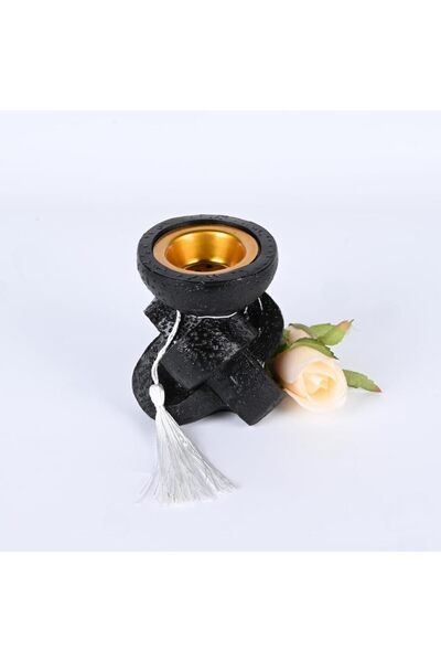 erorex مبخرة سيراميك سوداء منقوش عليها نقش أسود 6920200084416 1