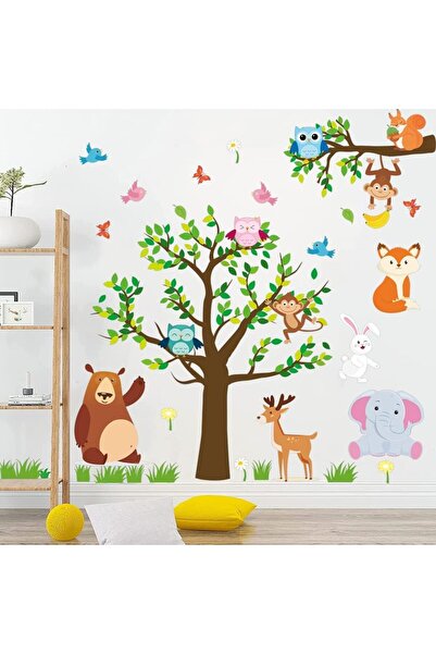 erorex Jungle Animal Wall Stickers Wall Paper Sticker Wall Decals For Kids Baby Bedroom Classroom