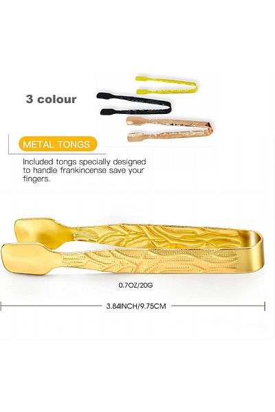 erorex 3Pcs Metal Incense Burner Tongs Gold Plated Metal Incense Cone Tong Specially Designed For Handle