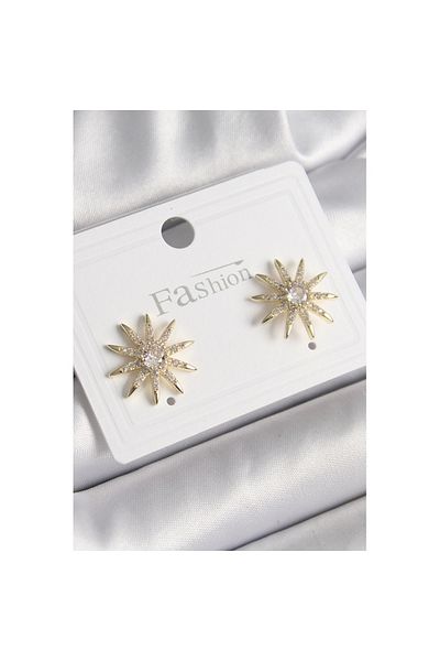 Skygo Brass Gold Color Zircon Stone Star Model Women's Earrings - Tj-Bkp9949
