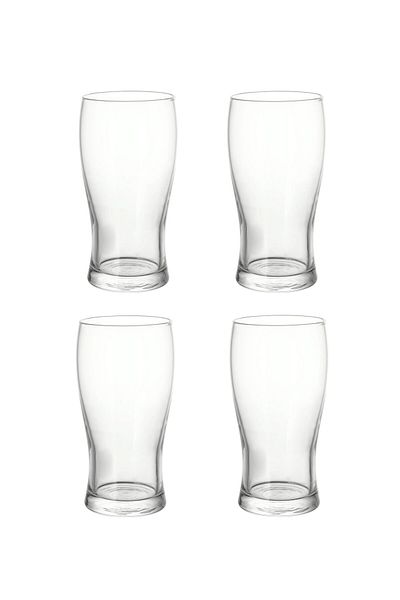 IKEA 4 Adet Bira Bardağı Yükseklik 16 Cm İkea 4'lü Set Şeffaf Cam Bardak Hacim 500 ml