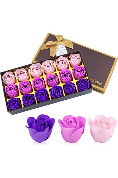 erorex Floral Scented Bath Soap Rose Flower Petals Plant Essential Oil Rose Soap Set Best Gifts Ideas For