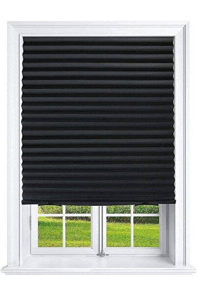 erorex Pleated Window Paper Shades Room Darkening Blinds Black 36 Inch X 69 Inch